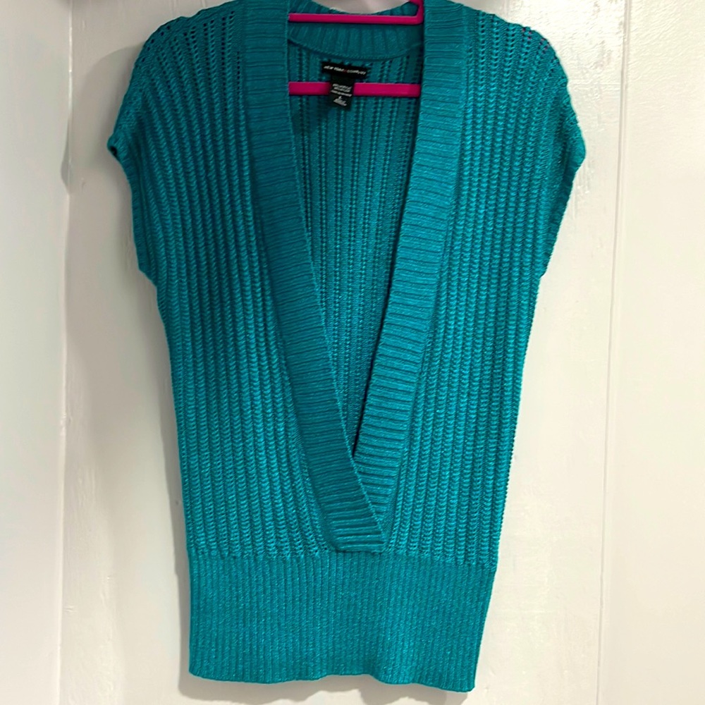 Teal short sleeve sweater